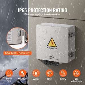 Solar PV Combiner Box 4 String 10A | IP65 ABS Case for Solar Panel Systems