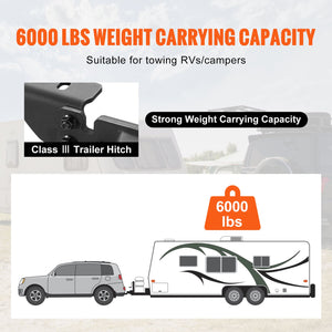 Class 3 Trailer Hitch 2" Receiver | Q455B Steel Tube Frame | Fits 2020-2023 Toyota Highlander | For Ball Mount, Cargo Carrier & Bike Rack | Black