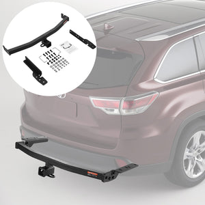 Class 3 Trailer Hitch 2" Receiver | Q455B Steel Tube Frame | Fits 2020-2023 Toyota Highlander | For Ball Mount, Cargo Carrier & Bike Rack | Black