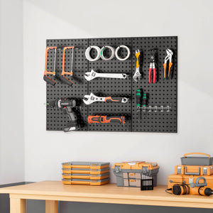 Metal Pegboard Panels | 609x305mm | 3 Wall Organizer Panels