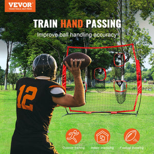 Football Trainer Net 8x8ft | 5 Target Pockets | Portable Throwing Practice Net