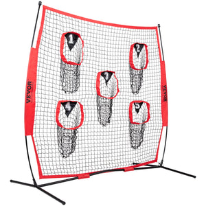 Football Trainer Net 8x8ft | 5 Target Pockets | Portable Throwing Practice Net