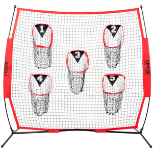 Football Trainer Net 8x8ft | 5 Target Pockets | Portable Throwing Practice Net