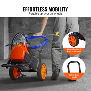 Cart Airless Paint Sprayer | 1700W Diaphragm Electric Sprayer