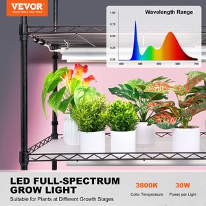 Indoor Plant Stand | 6-Tier Grow Shelf with Lights | 180W | 180cm