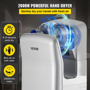 Jet Hand Dryer | Automatic High-Speed Blade Dryer for Washroom | Silver