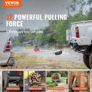 Power Puller Winch | 2-Ton 4409lb Heavy Duty Come-Along Hoist with 2 Hooks