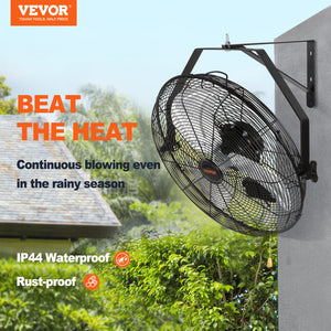 Industrial Wall Fan | 17.6" Waterproof Metal Fan with 3 Speeds