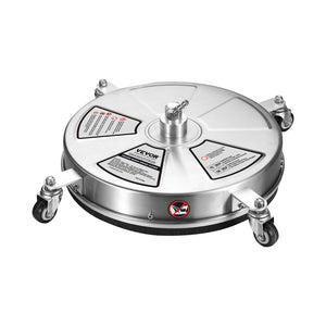 Surface Cleaner 18" with Wheels | Stainless Steel 4000 PSI | Includes 2 Extension Wands