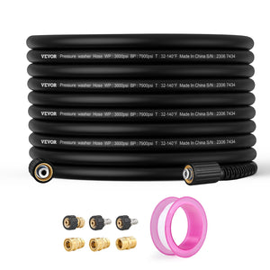 Pressure Washer Hose 100ft | 1/4" M22-14mm Thread | 4200 PSI Kink-Free