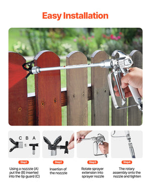 Airless Paint Spray Gun Kit | 3600PSI with Extension Rods & Filters