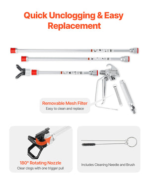 Airless Paint Spray Gun Kit | 3600PSI with Extension Rods & Filters