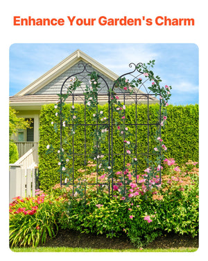 Garden Trellis 2-Pack | 71x20" Rustproof Metal Climbing Plant Support