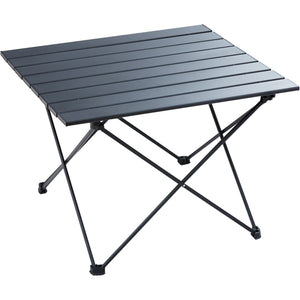 Folding Camping Table 22.2"x15.9" | Lightweight Aluminium Outdoor Table with Carry Bag | Compact Side Table for Cooking, Beach & Picnic | Black