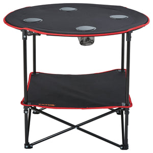 Folding Camping Table | Lightweight Portable Table with Storage & Bag | Oxford Fabric & Steel Frame | 28.3"x24" | For Beach & Picnic