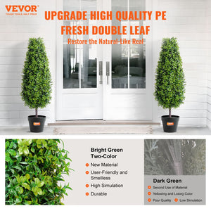 Artificial Boxwood Topiary Tree | 2 Pack 91cm Faux UV-Resistant