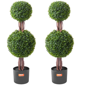 Artificial Boxwood Topiary Tree | 2 Pack 91cm Faux UV-Resistant | Indoor/Outdoor