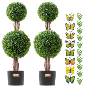 Artificial Boxwood Topiary Tree | 2 Pack 91cm Faux UV-Resistant | Indoor/Outdoor