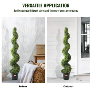 Artificial Boxwood Topiary Tree | 2 Pack 152cm Faux UV-Resistant | Indoor/Outdoor