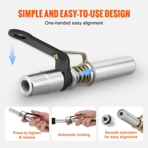 Grease Gun Coupler | 2-Pack High Pressure Quick Release | 10,000 PSI