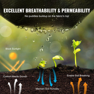 Weed Barrier Fabric 4x250FT | Heavy Duty Woven PP Garden Mat for Weed Control