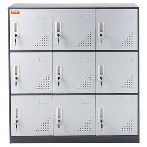 Metal Storage Cabinet | 9-Door Employee Locker | Gray