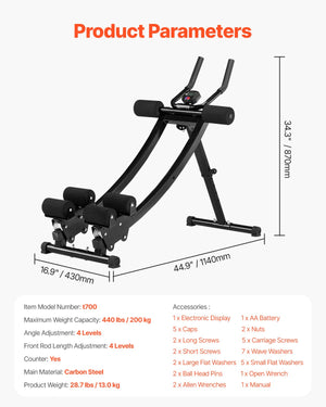 AB Workout Machine | Dual-Track Adjustable Core Trainer