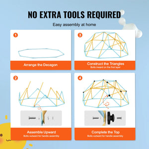 Climbing Dome with Slide | 8ft Geometric Jungle Gym for Kids 3–9 | 600lb Capacity Outdoor/Indoor Play Structure