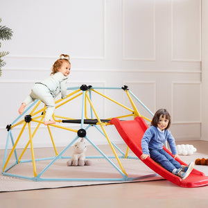 Climbing Dome with Slide | 8ft Geometric Jungle Gym for Kids 3–9 | 600lb Capacity Outdoor/Indoor Play Structure