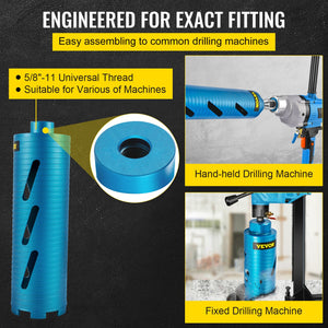 Dry Core Drill Bit 88.9mm | 241.3mm Depth Diamond Bore with Pilot Bit & Blade | For Hard Concrete & Brick