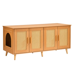 Cat Litter Box Enclosure | Wooden Furniture for 2 Cats