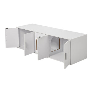 Cat Litter Box Enclosure | Wooden Furniture | 57.9" White