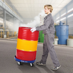 Drum Dolly | 55 Gallon Barrel Dolly Cart with 2000lb Capacity & 4 Caster Wheels