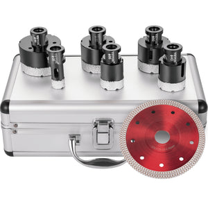 Diamond Drill Bits | 6-Piece Tile Hole Saw Kit with Storage Case