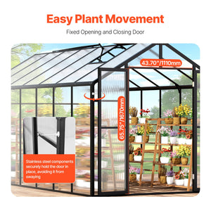 Polycarbonate Greenhouse | 8x14 ft Walk-In Outdoor Garden Greenhouse