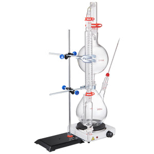 Essential Oil Distillation Kit | 2000ml 28-Piece Lab Glassware Set with 1000W Heating Plate