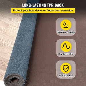 Marine Carpet 6x13FT | Cut Pile Boat & Patio Deck Carpet | Grey | 1.8x4m