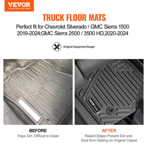 Floor Mats | Fits Chevrolet Silverado/GMC Sierra 1500 | 3-Piece Set