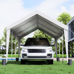 Carport Canopy Tent | 10x20 ft Garage Shelter with 8 Poles