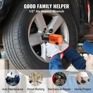 Air Impact Wrench | 1/2" Drive Pneumatic Tool | 880 ft-lb Torque | 7500 RPM Lightweight Design
