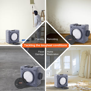 Air Scrubber | 800 CFM Negative Air Machine | 3-Stage Filtration with MERV10, Carbon & HEPA