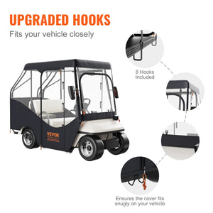 Golf Cart Enclosure 4 Passenger | 420D Polyester with Transparent Windows | Universal Fit