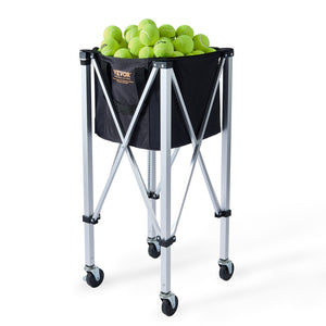 Foldable Tennis Ball Hopper | Holds 150 Balls | Aluminum Alloy Frame with Wheels