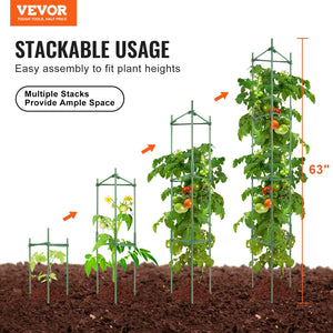 Tomato Cage Set | 4-Pack 162cm Garden Plant Support Stakes