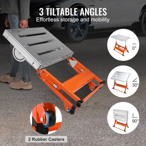 Welding Table 30"x20" | 400lbs Capacity | Adjustable Height & Tilt | Folding Steel Workbench with Guide Rails & Wheels