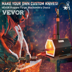 Propane Forge | Single Burner Blacksmith Farrier Furnace | Knife Making & Metal Forging Kit