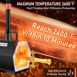 Propane Forge | Single Burner Blacksmith Farrier Furnace | Knife Making & Metal Forging Kit