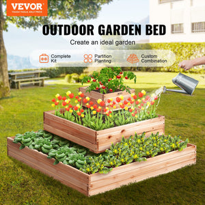 Raised Garden Bed | Wooden 113x113x51cm Planter Box for Vegetables, Herbs & Flowers