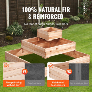Raised Garden Bed | Wooden 113x113x51cm Planter Box for Vegetables, Herbs & Flowers