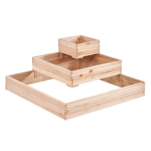 Raised Garden Bed | Wooden 113x113x51cm Planter Box for Vegetables, Herbs & Flowers
